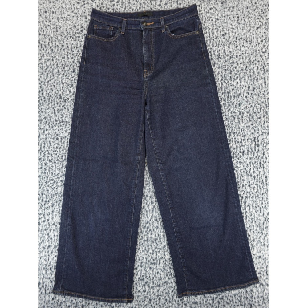Uniqlo Jeans Womens 27 High Rise Wide Leg Dark Wash Denim‎ Pants Indigo